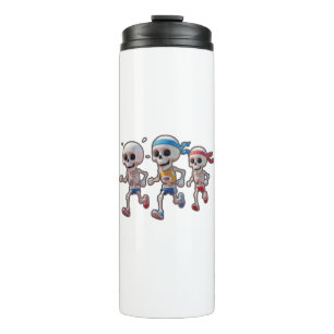 “3D-Cartoon-Skelett-Rennen • Lustiges Laufendes Sk Thermosbecher