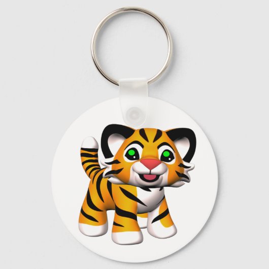 3D Cartoon Tiger Cub Schlüsselanhänger (Vorderseite)