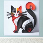 3D Cat Wine tasting in der Fattoria Moncucchetto Leinwanddruck (Insitu (Holzboden))