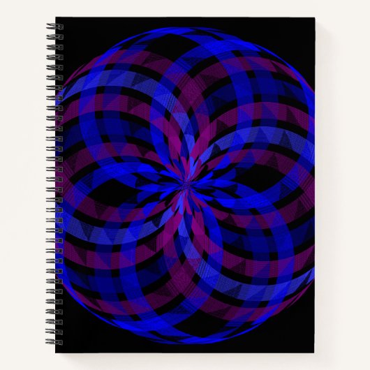 3D Center Blumenseide Geometrisches Spiral Notizbu Notizblock (Vorderseite)