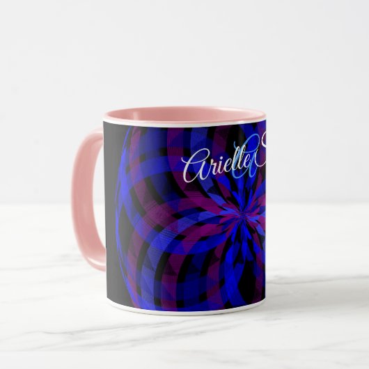 3D Center Flower Petal Geometric Coffee Mug Tasse (Vorderseite Links)