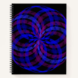 3D Center Flower Petal Geometric Spiral Notebook Notizblock