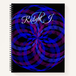 3D Center Flower Petal Geometric Spiral Notebook Notizblock