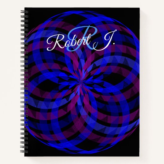 3D Center Flower Petal Geometric Spiral Notebook Notizblock (Vorderseite)