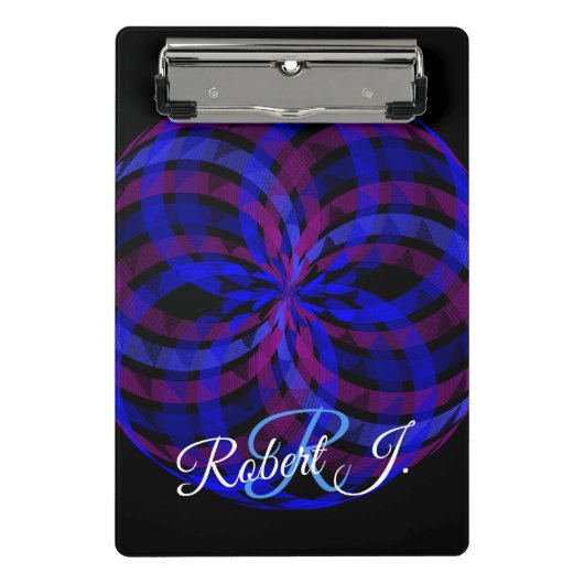 3D Center Geometric Flower Petal Mini Clipboard Klemmbrett (Vorderseite)