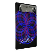 3D Center Geometric Flower Petal Mini Clipboard Mini Klemmbrett (Schrägansicht)