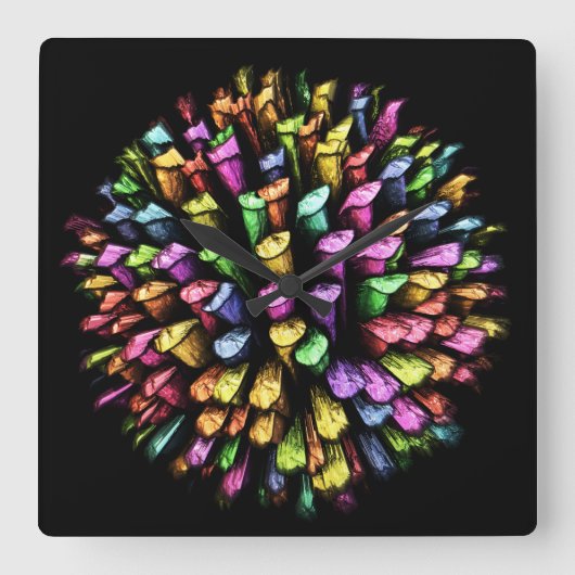 3D Chalk Sticks 1A Wall Clock Quadratische Wanduhr (Vorderseite)