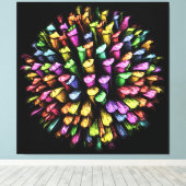 3D Chalk Sticks 1A Wrapped Canvas Leinwanddruck (Insitu (Holzboden))