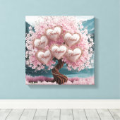 3D Cherry Blossom Tree mit Glitzer und Intertwine Leinwanddruck (Insitu (Holzboden))