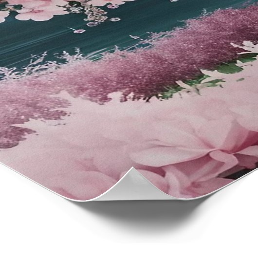 3D Cherry Blossom Tree mit Glitzer und Intertwine Poster (Ecke)