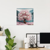 3D Cherry Blossom Tree mit Glitzer und Intertwine Poster (Heimbüro)