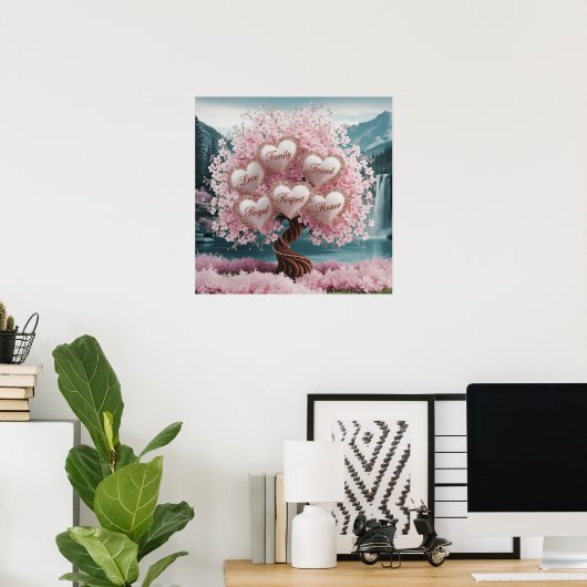 3D Cherry Blossom Tree mit Glitzer und Intertwine Poster (Heimbüro)