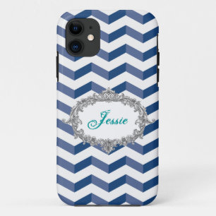 3D-Chevron Blau/Weiß iPhone-5/5S-Hülle personalisi Case-Mate iPhone Hülle