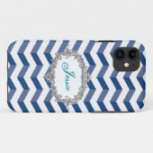 3D Chevrons Blue/Wht iPhone 5/5S Fall Personalisie Case-Mate iPhone Hülle (Rückseite (Horizontal))
