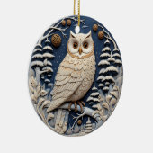 3D Chirstmas Niedliches Weißes Owl Animal Keramik Ornament (Rechts)