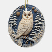3D Chirstmas Niedliches Weißes Owl Animal Keramik Ornament (Links)