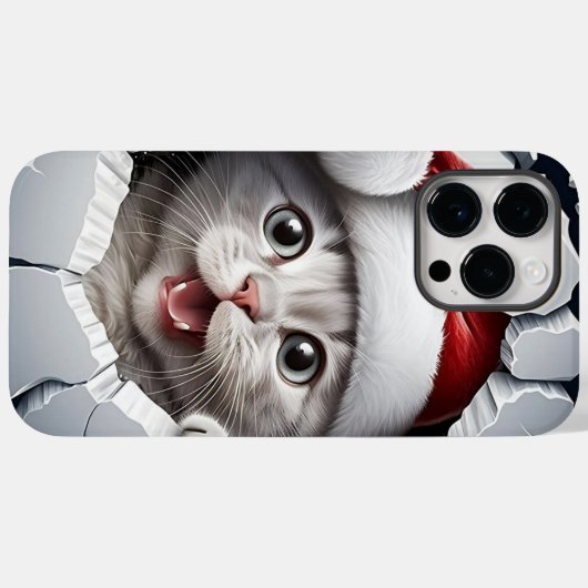 3D Christmas Kitten Case-Mate iPhone Hülle (Rückseite (Horizontal))