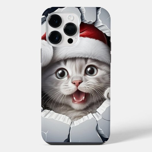 3D Christmas Kitten iPhone Hülle (Rückseite)