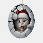 3D Christmas Kitten Keramik Ornament (Rechts)