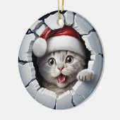 3D Christmas Kitten Keramik Ornament (Links)