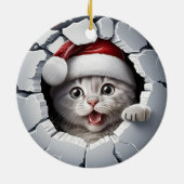 3D Christmas Kitten Keramik Ornament (Hinten)