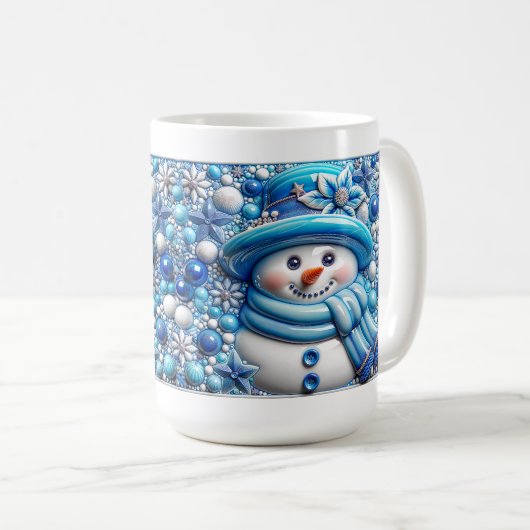3D Christmas Snowman Kaffeetasse (VorderseiteRechts)