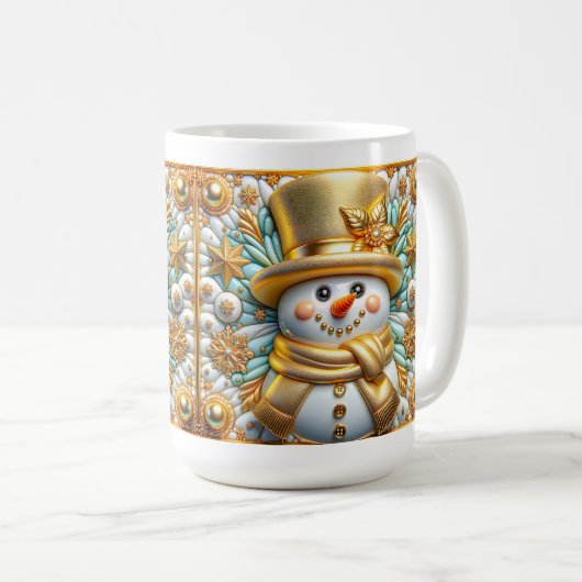 3D Christmas Snowman Kaffeetasse (VorderseiteRechts)