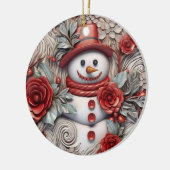 3D Christmas Snowman Keramik Ornament (Links)