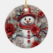 3D Christmas Snowman Keramik Ornament (Hinten)