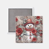 3D Christmas Snowman Magnet (Vorderseite/Rückseite)