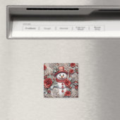 3D Christmas Snowman Magnet (In Situ (Geschirrspüler))