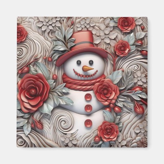 3D Christmas Snowman Magnet (Vorne)