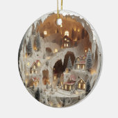 3D Christmas Village Snowy Keramik Ornament (Links)