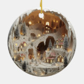 3D Christmas Village Snowy Keramik Ornament (Hinten)