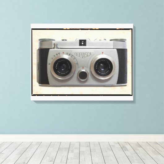 3D Classic-Kamera Leinwanddruck (Insitu (Holzboden))