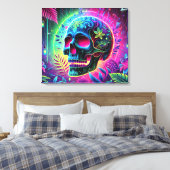 3D Colorful Skull Leinwanddruck (Insitu (Schlafzimmer))