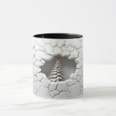 3D Cracked Snow Weihnachtsbaum Tasse (Zentrum)