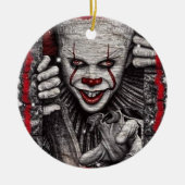 3D Creepy Clown Weihnachten Keramik Ornament (Vorne)