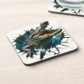 3D-Crocodile-Design - Realistisches Reptil Getränkeuntersetzer (Linke Seite)