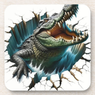 3D-Crocodile-Design - Realistisches Reptil Getränkeuntersetzer