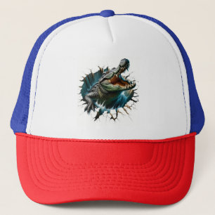 3D-Crocodile-Design - Realistisches Reptil Truckerkappe