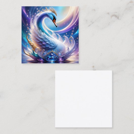 3d. Crystal Swan ist eine 3D-Druckerei, die sich u Quadratische Visitenkarte (Vorne/Hinten)