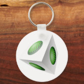 3D Cube Design mit grünem Globe Schlüsselanhänger (Vorderseite)