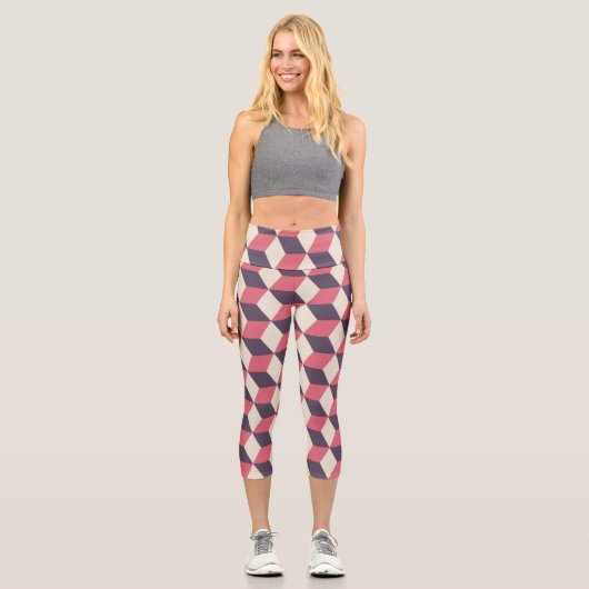 3d Cubes Capri Leggings (Vorderseite)