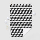 3D Cubes Geometric BWG Rpt Pattern Golfhandtuch (Insitu)