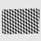 3D Cubes Geometric BWG Rpt Pattern Golfhandtuch (Horizontal)