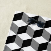 3D Cubes Geometric BWG Rpt Pattern Strandtuch (Beispiel)