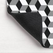 3D-Cubes-Muster in Grau, Schwarz und Weiß Mousepad (Ecke)