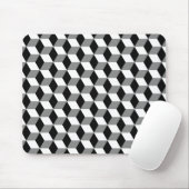 3D-Cubes-Muster in Grau, Schwarz und Weiß Mousepad (Mit Mouse)