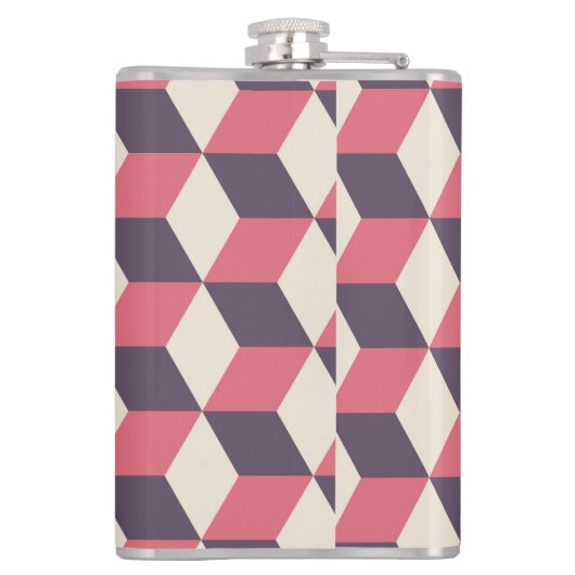 3d Cubes Pattern Flachmann (Rückseite)